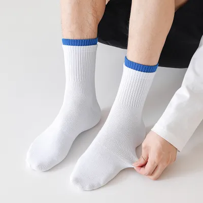 Men's Fashion Casual Cotton Sweat-Absorbent Socks Mid-Calf