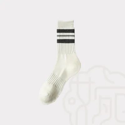 Men's Fashion Casual Cotton Sweat-Absorbent Stripe Anti-Bacterial Knee Length Socks