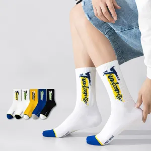 Men's Fashion Casual Color Block Cotton Sports Socks