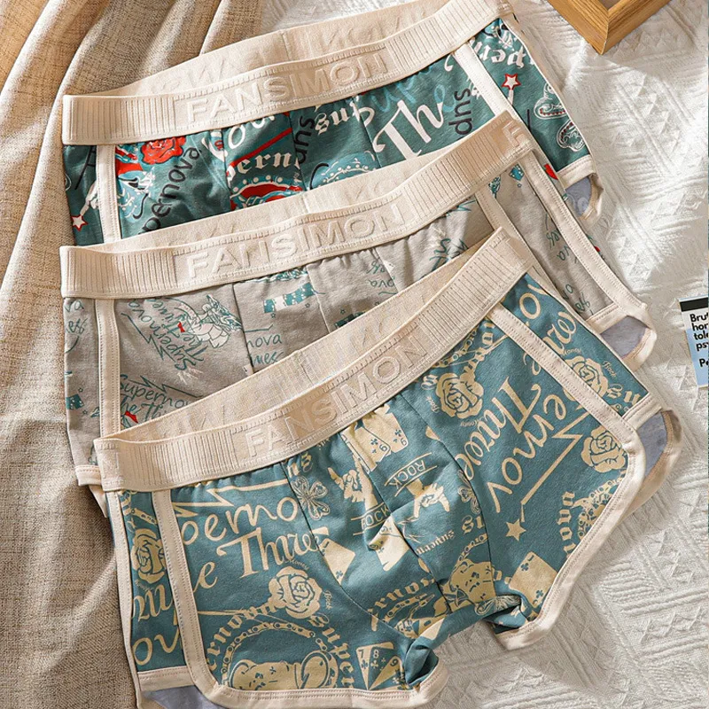 Men's Fashion Casual Cotton Printed Underwear 80 Sticks