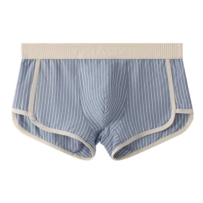 Men Fashion Casual Cotton Stripe Mid-Waist Underwear