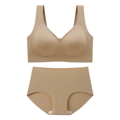 Women Plus Size Traceless Bra Underwear Set with Nylon Material