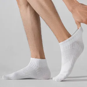 Men's Fashion Casual White Cotton Basketball Socks Mid-Calf