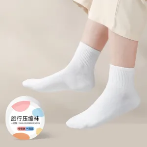 Fashion Casual Solid Color Portable Compression Disposable Socks 5pair/Pack