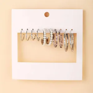 Women Fashion Butterfly Pearl C Chain Earrings Set