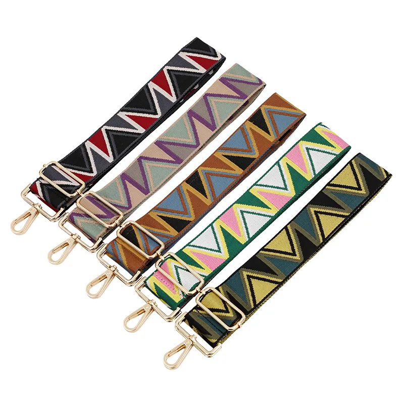 Fashion Casual Triangle Jacquard Wide Adjustable Long Strap Bag Accessories