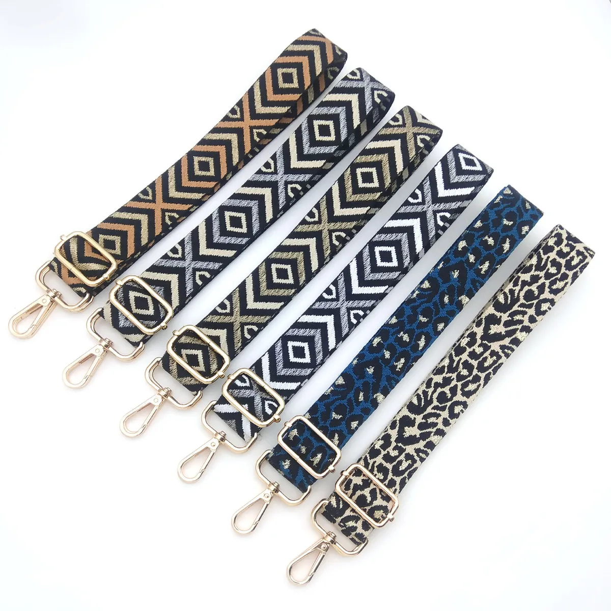 Fashion Casual Rhombus Leopard Print Adjustment Replacement Long Strap Bag Accessories