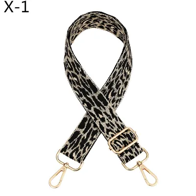 Fashion Casual Gold Leopard Jacquard Adjustable Strap Bag Accessories