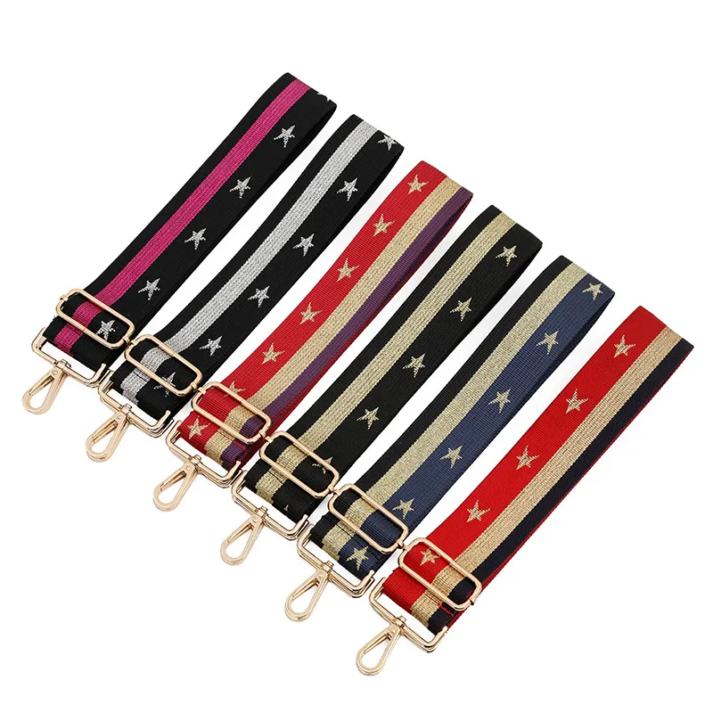 Fashion Casual Ethnic Style Widened And Thickened Five-Pointed Star Adjustable Strap Bag Accessories