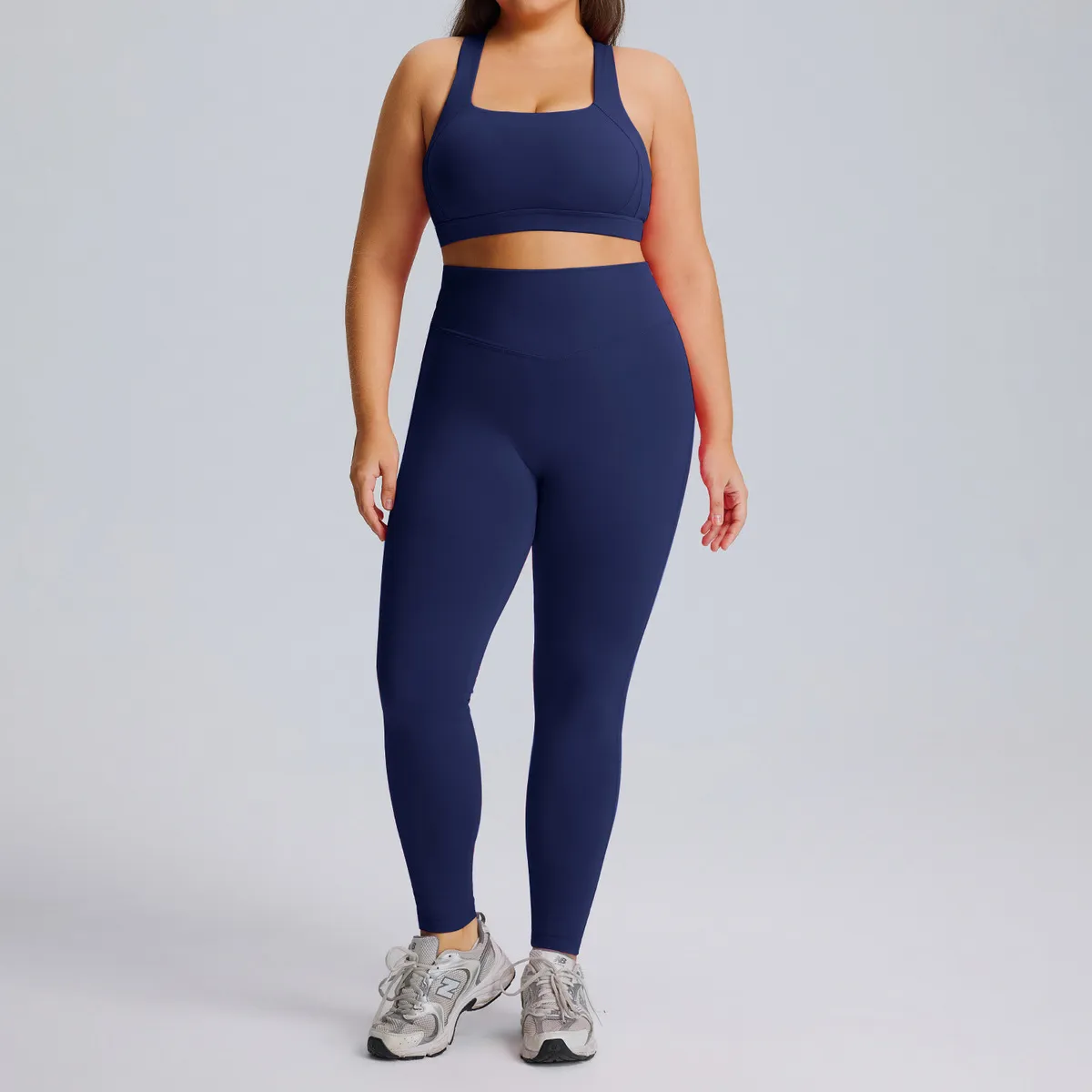 Women Fashion Sexy Plus Size High Elastic Quick-Drying Bra Tight Pants Yoga Two-Piece Set