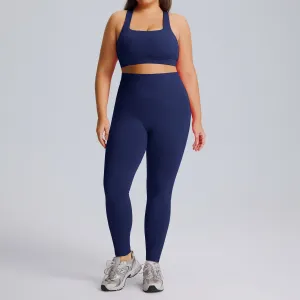 Women Fashion Sexy Plus Size High Elastic Quick-Drying Bra Tight Pants Yoga Two-Piece Set