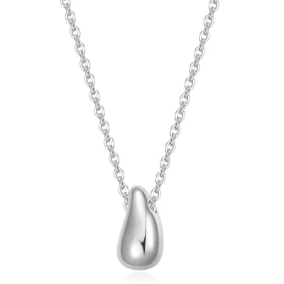 Women's Simple 12mm Teardrop 304 Stainless Steel Necklace With Snake Chain