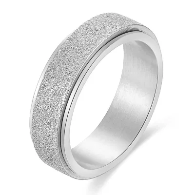 Men's Simple 6mm 304 Stainless Steel Frosted Ring