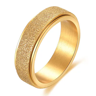 Men's Simple 6mm 304 Stainless Steel Frosted Ring