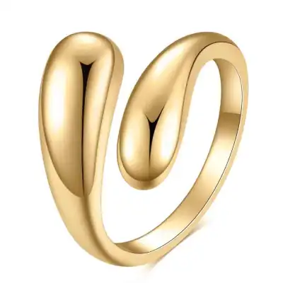 Women Fashion Irregular 17mm 304 Stainless Steel Smooth Ring