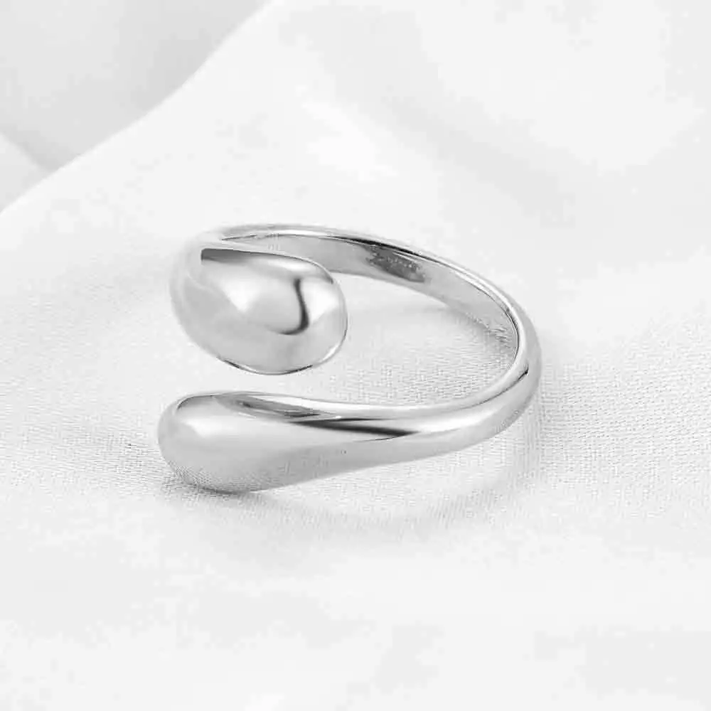 Women Fashion Irregular 17mm 304 Stainless Steel Smooth Ring