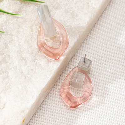 Women Fashion Retro Geometric Resin Earrings