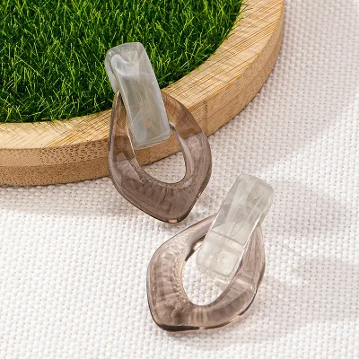 Women Fashion Retro Geometric Resin Earrings