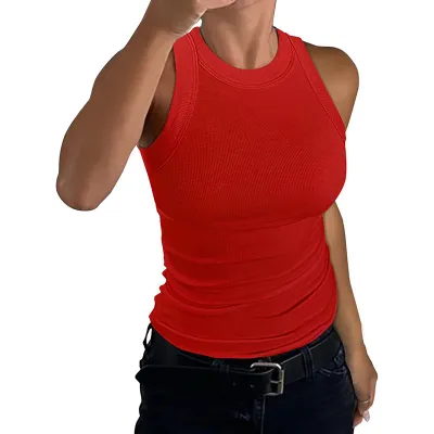 Women Fahion Sexy Simple Solid Color Sleeveless Tank Top