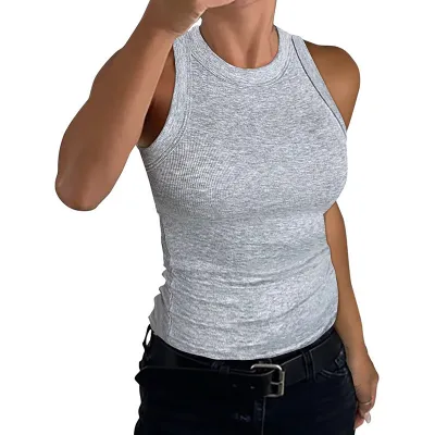 Women Fahion Sexy Simple Solid Color Sleeveless Tank Top