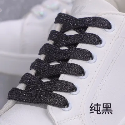 Fashion Solid Color Polyester Double-Layer Shoelace Shoes Accessories