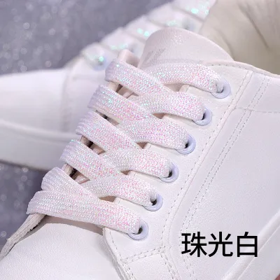 Fashion Solid Color Polyester Double-Layer Shoelace Shoes Accessories