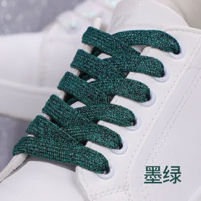 Fashion Solid Color Polyester Double-Layer Shoelace Shoes Accessories