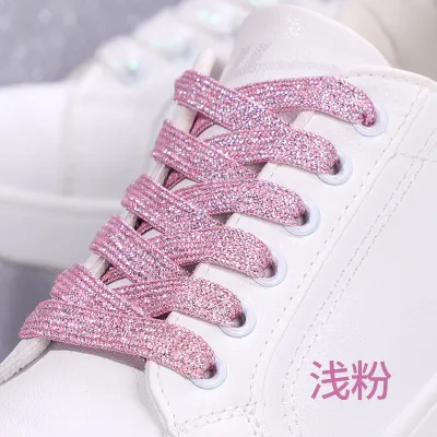 Fashion Solid Color Polyester Double-Layer Shoelace Shoes Accessories