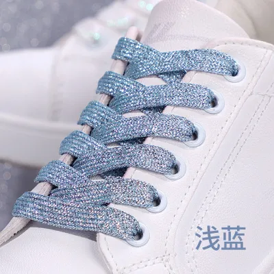 Fashion Solid Color Polyester Double-Layer Shoelace Shoes Accessories