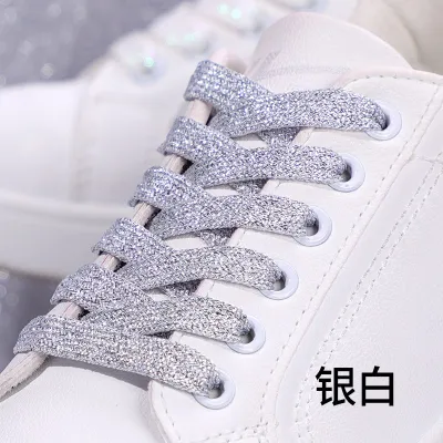 Fashion Solid Color Polyester Double-Layer Shoelace Shoes Accessories