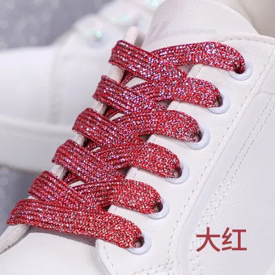 Fashion Solid Color Polyester Double-Layer Shoelace Shoes Accessories