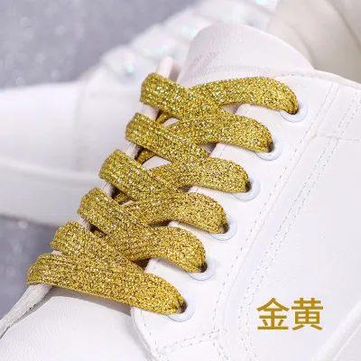 Fashion Solid Color Polyester Double-Layer Shoelace Shoes Accessories