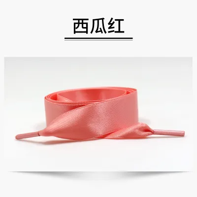 Fashion Solid Color Silk 2cm Satin Ribbon Shoelace Rope Shoes Accessorie