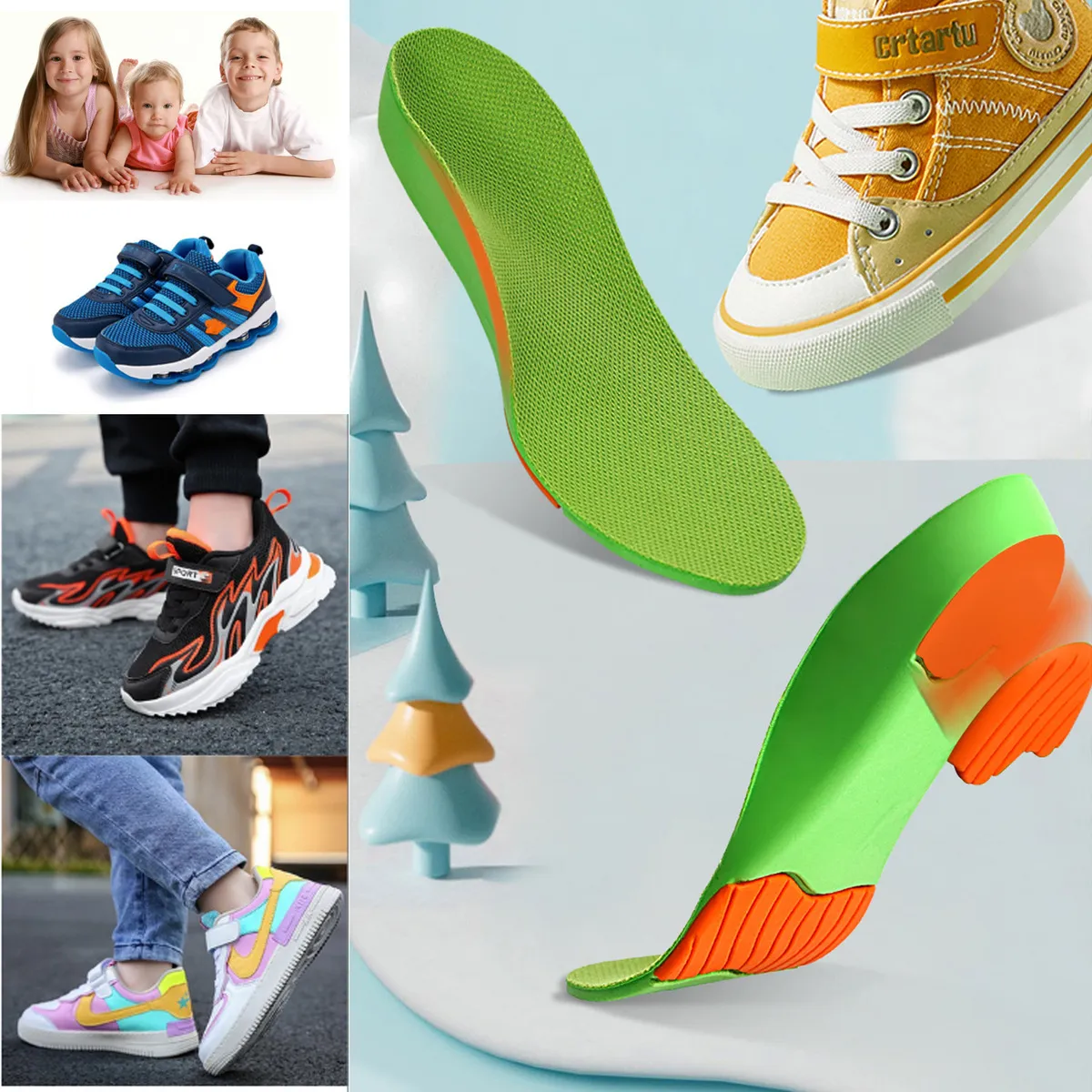 Kids Pu Orthotic Insole Shoe-Pad Shoes Accessories