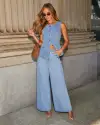 Blue Top Blue Pants Set