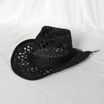 Fashion Casual Solid Color Hand-Woven Straw Hollow-Out Sunscreen Hat