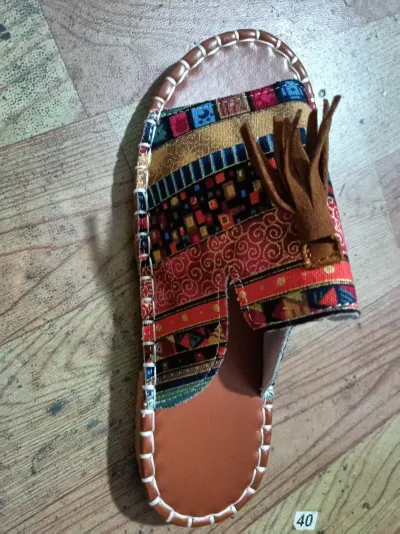 Women Fashion Casual Ethnic Tassel Flat Slippers Plus Size