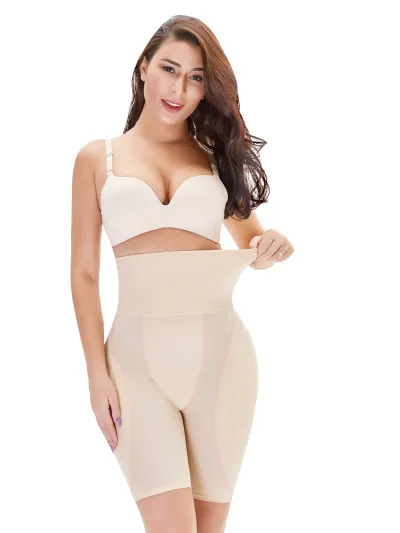 Women Fashion Solid Color Sponge Pad Fake Ass Hip Lifting Shorts Shapewear