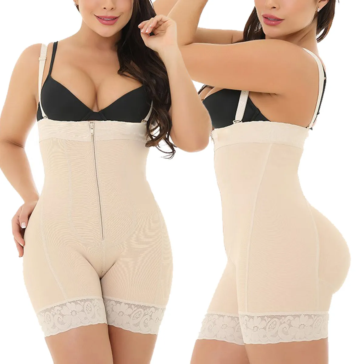 Women Fashion Solid Color Spaghetti Strap Rompers Shapewear