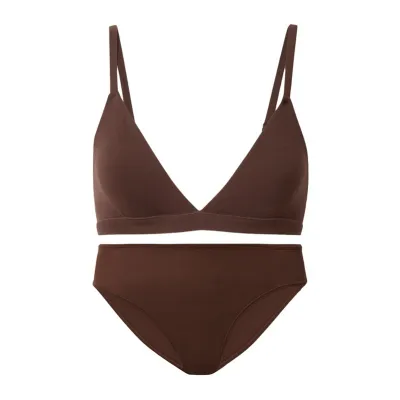 Women Base Solid Color Bra And Panties Lingerie Set