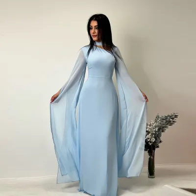 Women Fashion Sexy Elegant Solid Color Long Sleeve Loose Dress