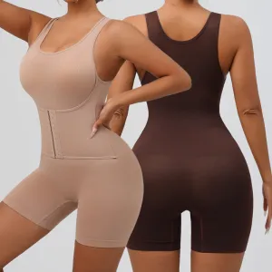 Women Basic Solid Color Waist Bodysuit Shapewear