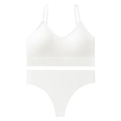Women Basic Sport Solid Color Bra And Panties Lingerie Set