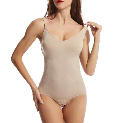 Women Solid Color Basic Bodysuit Shapewear