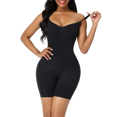 Women Clothing Foundation Solid Color Sling Abdominal Shaping Bodysuit Shapewear