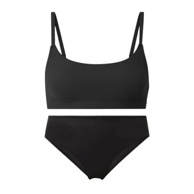 Women Fashion Base Solid Color No Mark Bra And Panties Lingerie Set