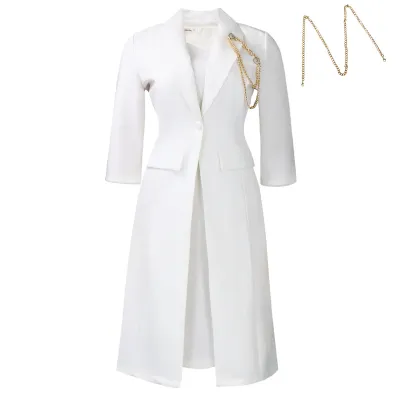Women Fashion Elegant Solid Color Lapel Long-Sleeve Coat Slim Fit Mini Skirt African Two-Piece Set