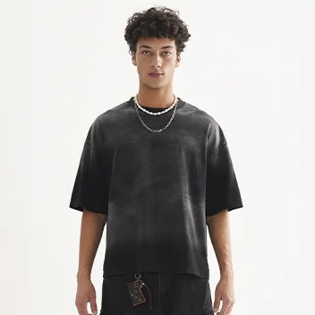 Men'S Fashion Casual Gradient Color Short-Sleeve Loose T-Shirt