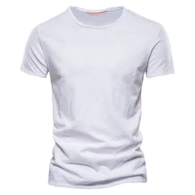 Men'S Fashion Casual Solid Color Cotton V-Neck Short-Sleeve T-Shirt