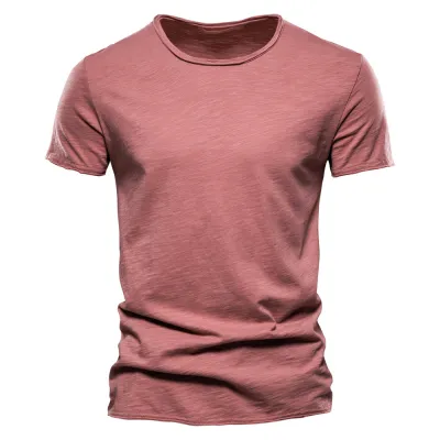 Men'S Fashion Casual Solid Color Cotton V-Neck Short-Sleeve T-Shirt